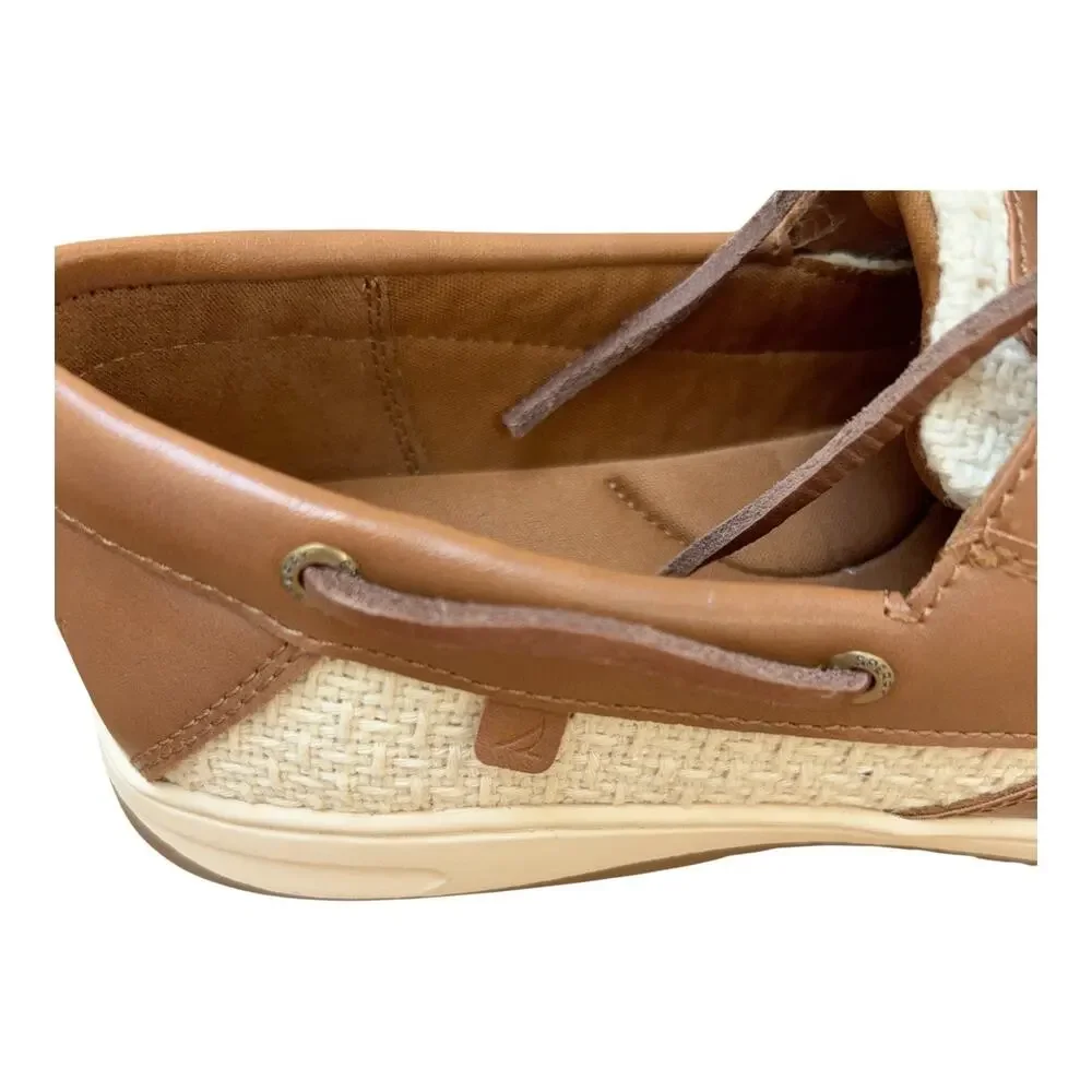 Sperry Whalefish Boat Shoes Sz 8 Women's Tan Brown 2-Eye Flat Med Width Leather